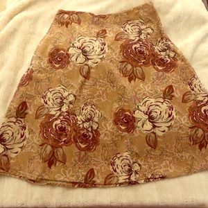 Tan, floral skirt